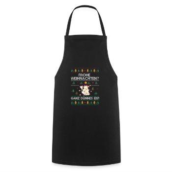 Frohe Weihnachten Ganz dünnes Eis! - Kochschürze - Schwarz - Vorne - AI Model Male 185 dark (185cm)