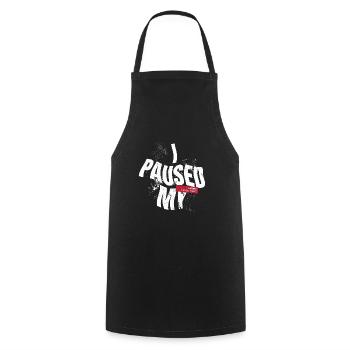 I Paused My Anime To Be Here Otaku Manga - Cooking Apron - black - Front - AI Model Male 185 dark (185cm)