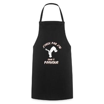 j'peux pas j'ai char à Parkour et apéro - Tablier de cuisine - noir - Devant - AI Model Male 185 dark (185cm)