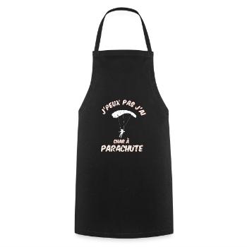 j'peux pas j'ai char à Parachute - Tablier de cuisine - noir - Devant - AI Model Male 185 dark (185cm)