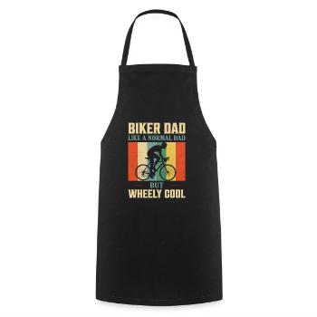 Biker Dad Like A Normal Dad But Wheely Cool Cyclin - Cooking Apron - black - Front - AI Model Male 185 dark (185cm)