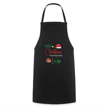 Premier Noël avec ma nouvelle femme chaude Couples mignons - Tablier de cuisine - noir - Devant - AI Model Male 185 dark (185cm)