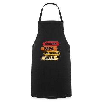 Ehemann Papa Grillmeister - Kochschürze - Schwarz - Vorne - AI Model Male 185 dark (185cm)