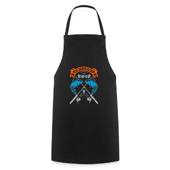 Awesome since 2012. Angel, Angler's Birthday - Cooking Apron - black - Front - AI Model Male 185 dark (185cm)