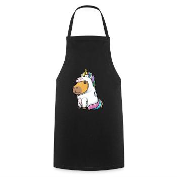 Capybara En Costume de Licorne Rongeurs Filles Garçons - Tablier de cuisine - noir - Devant - AI Model Male 185 dark (185cm)