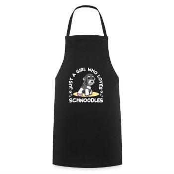 Schnoodle Dog Cuddly Toy - Cooking Apron - black - Front - AI Model Male 185 dark (185cm)