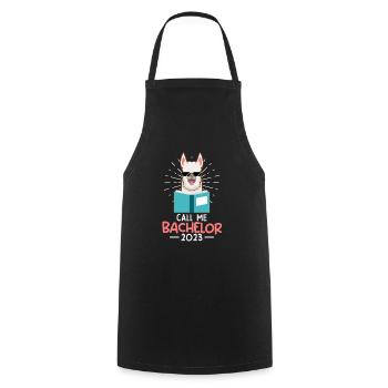 Call me Bachelor 2023 Bachelor Degree - Cooking Apron - black - Front - AI Model Male 185 dark (185cm)