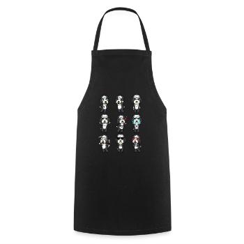 Sheepadoodle Dog Kawaii Emoticon - Cooking Apron - black - Front - AI Model Male 185 dark (185cm)