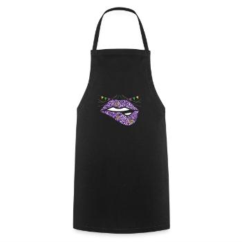 Mardi Gras Lips New Orleans Louisiana Parade - Cooking Apron - black - Front - AI Model Male 185 dark (185cm)