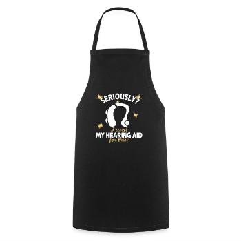 Hearing impaired Deaf childbearing language - Cooking Apron - black - Front - AI Model Male 185 dark (185cm)