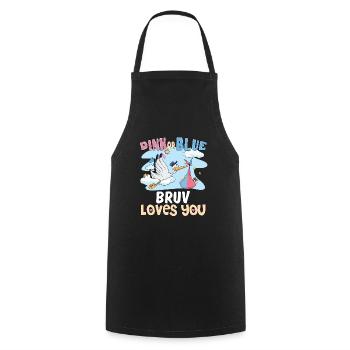 Pink or Blue Bruv Loves You Best Brother Ever Big - Cooking Apron - black - Front - AI Model Male 185 dark (185cm)