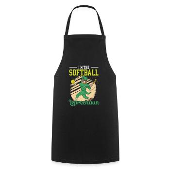 Ich bin der Softball-Kobold St. Patrick's Day - Kochschürze - Schwarz - Vorne - AI Model Male 185 dark (185cm)