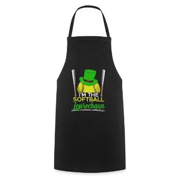 Ich bin der Softball-Kobold St. Patrick's Day - Kochschürze - Schwarz - Vorne - AI Model Male 185 dark (185cm)