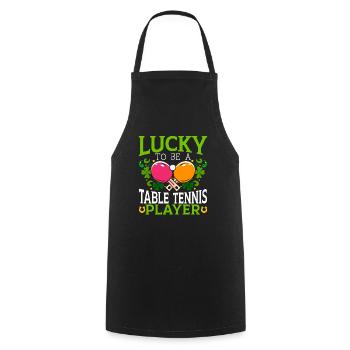 Glück, ein Tischtennisspieler zu sein St. Patricks Day - Kochschürze - Schwarz - Vorne - AI Model Male 185 dark (185cm)