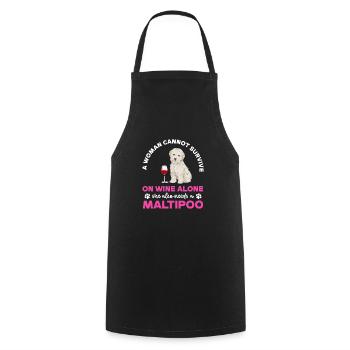 Maltipoo Hund - Kochschürze - Schwarz - Vorne - AI Model Male 185 dark (185cm)