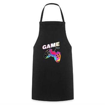 Humour Jeux Vidéo Mode Joueur Activé Cadeau Gamer - Tablier de cuisine - noir - Devant - AI Model Male 185 dark (185cm)