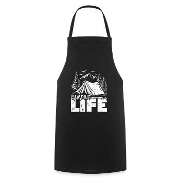 Camping Life - Cooking Apron - black - Front - AI Model Male 185 dark (185cm)