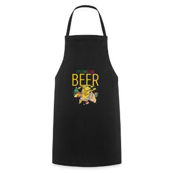 It's Time For Beer Funny Beer Lover Christmas Tea - Cooking Apron - black - Front - AI Model Male 185 dark (185cm)