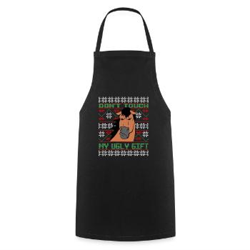 Dont Touch Ugly Brown Horse Rider Winter - Cooking Apron - black - Front - AI Model Male 185 dark (185cm)