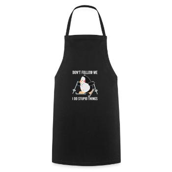 Dont Follow Me Skiing Winter Snow Christmas Ski - Cooking Apron - black - Front - AI Model Male 185 dark (185cm)