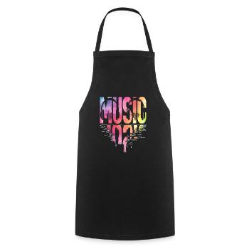 Musique, Casque, Musicien - Tablier de cuisine - noir - Devant - AI Model Male 185 dark (185cm)