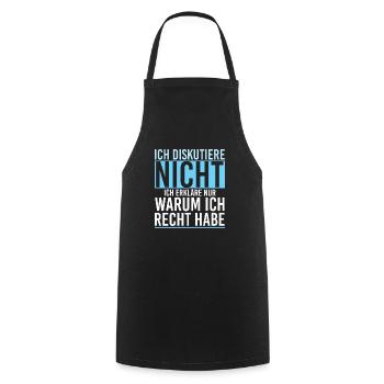 Ich Diskutiere Nicht Ich Erkläre Nur - Kochschürze - Schwarz - Vorne - AI Model Male 185 dark (185cm)