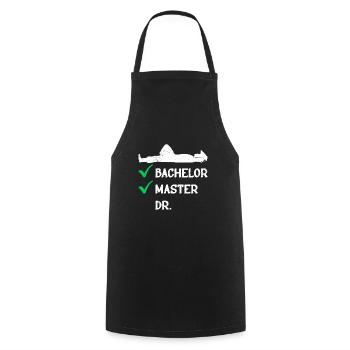 Liste de contrôle Bachelor Master Doctorat - Tablier de cuisine - noir - Devant - AI Model Male 185 dark (185cm)