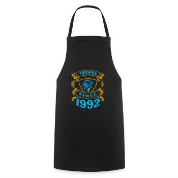 Awesome since 1992. Angel, Angler's birthday - Cooking Apron - black - Front - AI Model Male 185 dark (185cm)