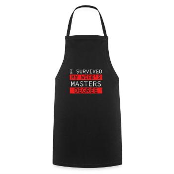 Fini ma femme a une maîtrise - Tablier de cuisine - noir - Devant - AI Model Male 185 dark (185cm)