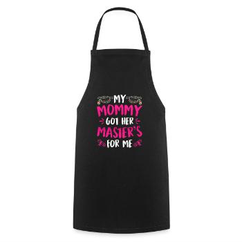 Ma mère a une maîtrise - Tablier de cuisine - noir - Devant - AI Model Male 185 dark (185cm)