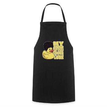 My mood depends on it - Cooking Apron - black - Front - AI Model Male 185 dark (185cm)