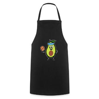 Basketball Basketball Player Avocado - Cooking Apron - black - Front - AI Model Male 185 dark (185cm)