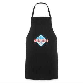 Dolomiten Südtirol Retro Skifahrer Vintage - Kochschürze - Schwarz - Vorne - AI Model Male 185 dark (185cm)