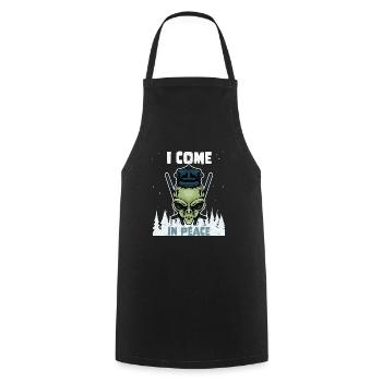 Alien Galaxy Science Space Lover I Come In Peace - Kochschürze - Schwarz - Vorne - AI Model Male 185 dark (185cm)
