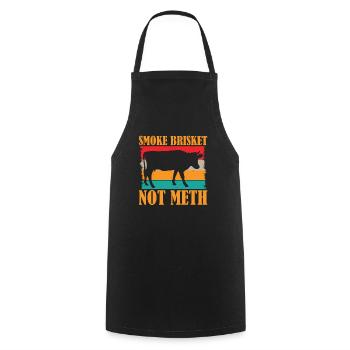 BBQ Smoker Saying - Smoke Brisket Not Meth - Kochschürze - Schwarz - Vorne - AI Model Male 185 dark (185cm)