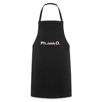 Phinished Ph.D Terminé Doctorat Doctorat - Tablier de cuisine - noir - Devant - AI Model Male 185 dark (185cm)