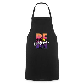 California Beach USA Amerika Bundesstaat - Kochschürze - Schwarz - Vorne - AI Model Male 185 dark (185cm)