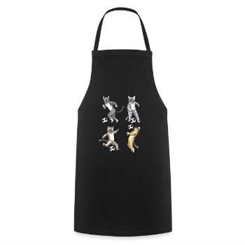 Football Cat Lovers Pet Kitten - Cooking Apron - black - Front - AI Model Male 185 dark (185cm)