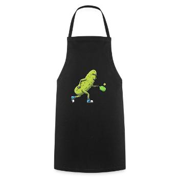 Funny Cucumber Lovers Pickleball Players - Cooking Apron - black - Front - AI Model Male 185 dark (185cm)