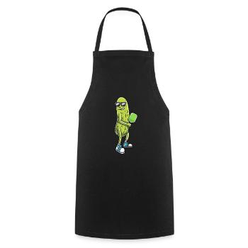 Funny Cucumber Lovers Pickleball Players - Cooking Apron - black - Front - AI Model Male 185 dark (185cm)