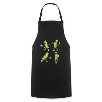 Funny Cucumber Lovers Pickleball Players - Cooking Apron - black - Front - AI Model Male 185 dark (185cm)