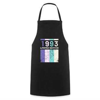 30 ans né en 1993 rétro 30e anniversaire - Tablier de cuisine - noir - Devant - AI Model Male 185 dark (185cm)