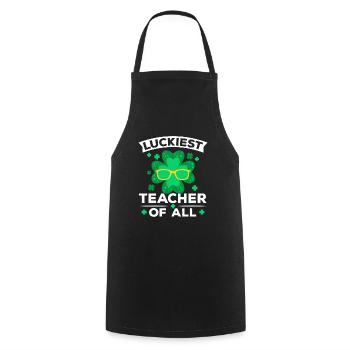 Luckiest Teacher Of All St. Patrick's Day - Cooking Apron - black - Front - AI Model Male 185 dark (185cm)