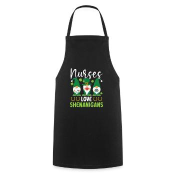 Nurses Love Shenanigans St. Patricks Day Irish - Cooking Apron - black - Front - AI Model Male 185 dark (185cm)