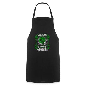 Awesome since 1968. Angel, Angler's Birthday - Cooking Apron - black - Front - AI Model Male 185 dark (185cm)