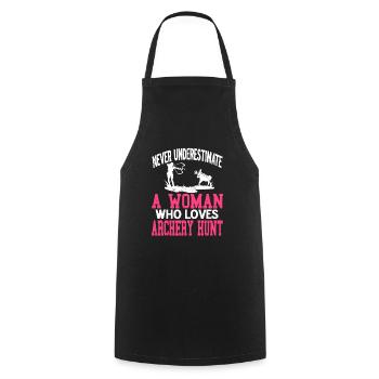 Never Underestimate A Woman Who Loves Archery Hunt - Cooking Apron - black - Front - AI Model Male 185 dark (185cm)