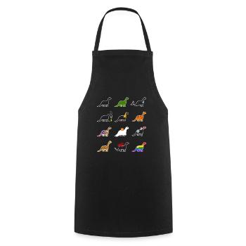 Drôles de dinosaures Dino Kawaii Dino Brachiosaurus - Tablier de cuisine - noir - Devant - AI Model Male 185 dark (185cm)