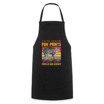Les chats laissent des empreintes de pattes pour toujours dans votre - Tablier de cuisine - noir - Devant - AI Model Male 185 dark (185cm)