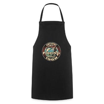 Awesome since 1968. Angel, Angler's Birthday - Cooking Apron - black - Front - AI Model Male 185 dark (185cm)