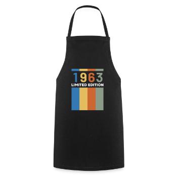 60 Jahre Jahrgang 1963 Retro 60. Geburtstag - Kochschürze - Schwarz - Vorne - AI Model Male 185 dark (185cm)